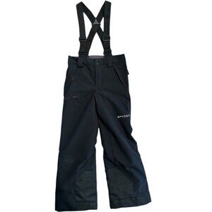 Spyder Kids Snow Pants with Suspenders, Black Size 10